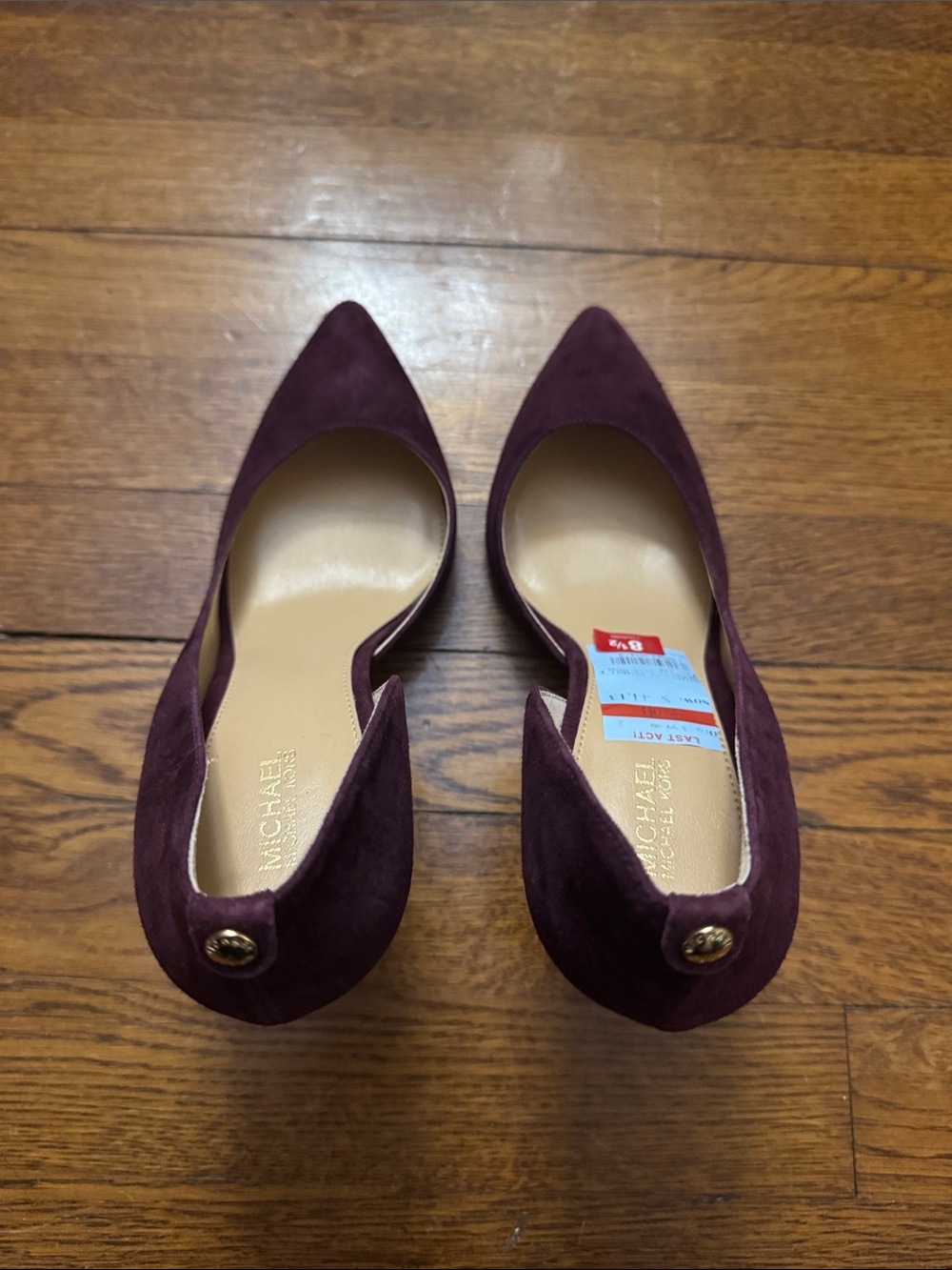 Michael Kors Deep Plum Suede Pointed-Toe Pumps - Picture 3 of 5
